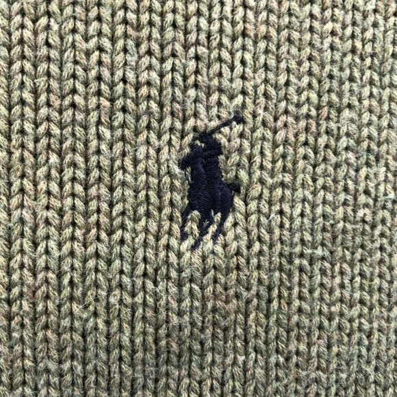 Polo Ralph Lauren Mens Sweater Small Green V-Neck Pullover Olive Green Knit - Picture 6 of 8